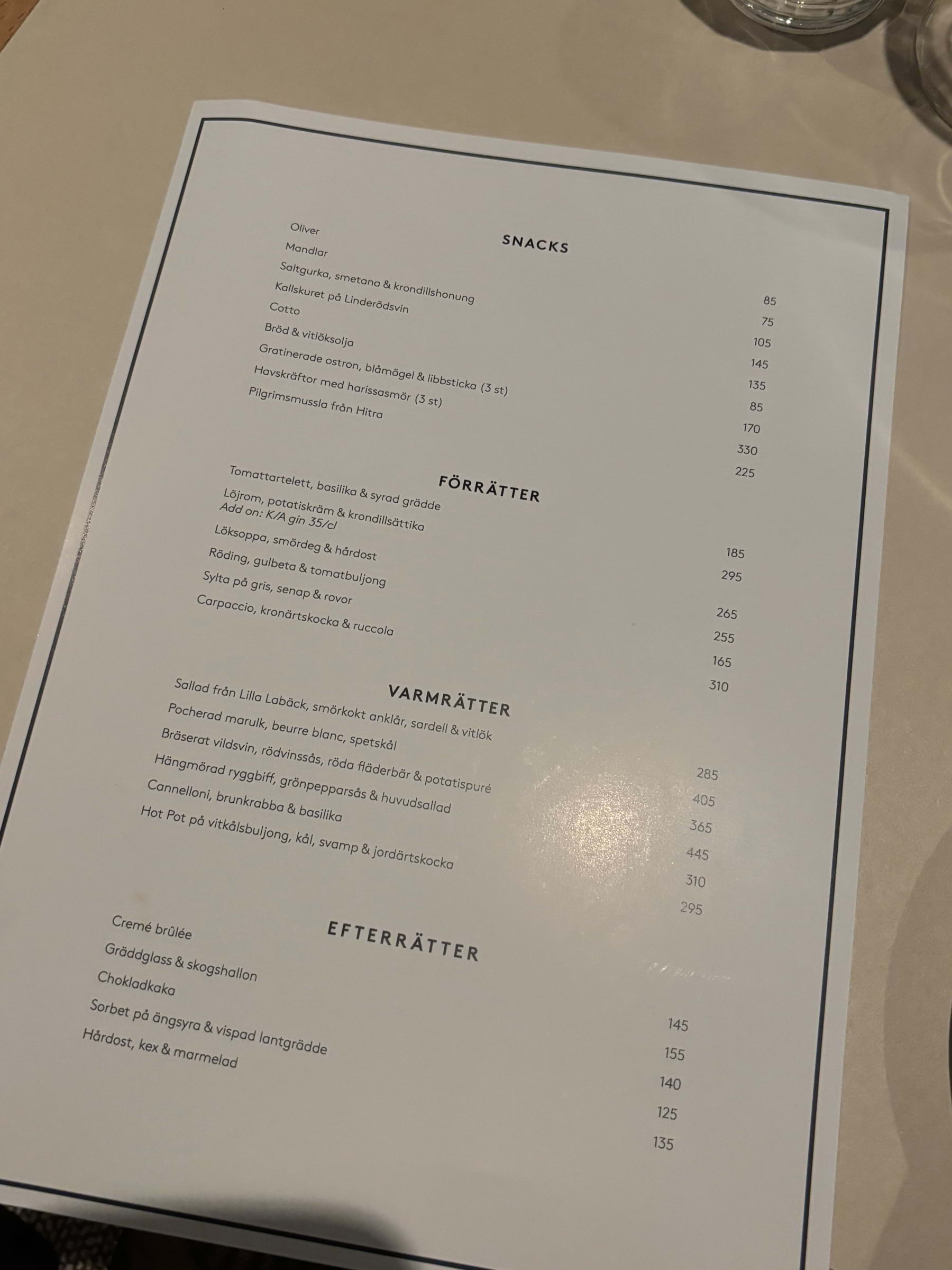 Meny – Photo from Krog Agrikultur by Lisa M. (09/11/2025)