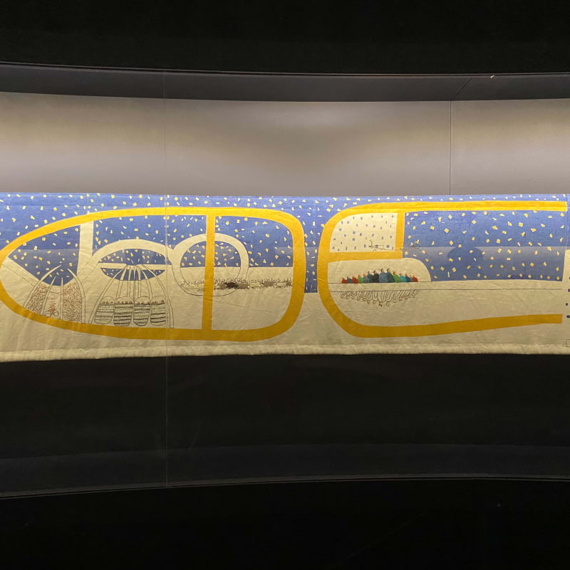 En del av världsberömde broderiet ”Historjá” – Bild från Moderna Museet av Anna L. (2025-07-08)