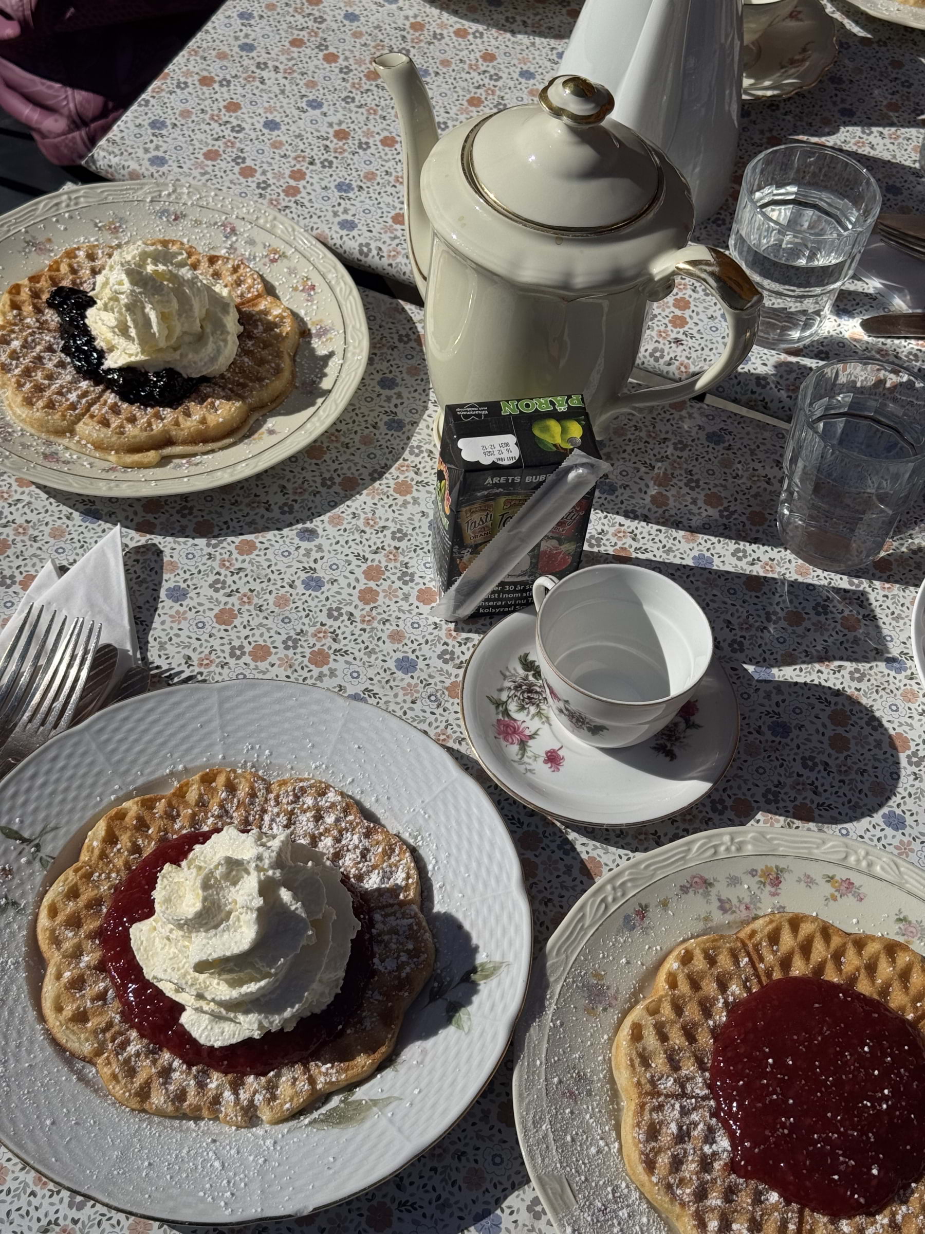 Bild från Portvaktsstugans våffelkafé av Sarah A. (2026-04-12)