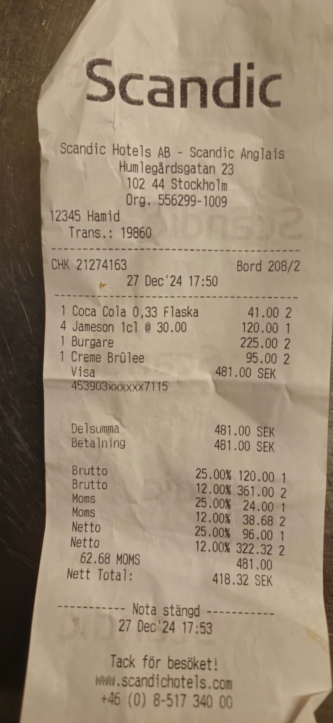 Bild från Scandic Anglais av Clemens N. (2025-11-22)