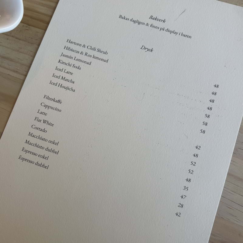 Dryckesmeny &ndash; Photo from Studio Canteen by Lisa&nbsp;M. (24/02/2026)